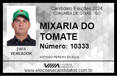 Candidato MIXARIA DO TOMATE 2024 - CORUMBÁ DE GOIÁS - Eleições