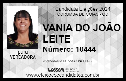 Candidato VANIA DO JOÃO LEITE 2024 - CORUMBÁ DE GOIÁS - Eleições