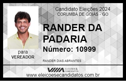 Candidato RANDER DA PADARIA 2024 - CORUMBÁ DE GOIÁS - Eleições