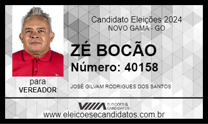 Candidato ZÉ BOCÃO 2024 - NOVO GAMA - Eleições