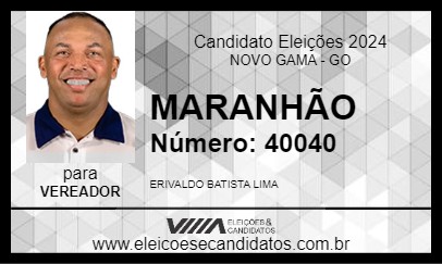 Candidato MARANHÃO 2024 - NOVO GAMA - Eleições