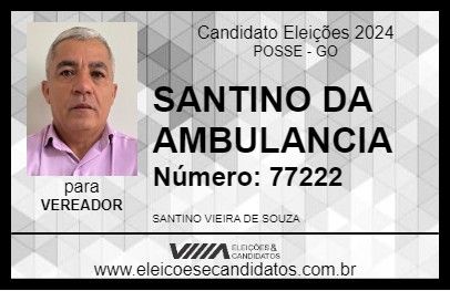 Candidato SANTINO DA AMBULANCIA 2024 - POSSE - Eleições