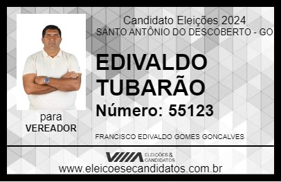 Candidato EDIVALDO TUBARÃO 2024 - SANTO ANTÔNIO DO DESCOBERTO - Eleições