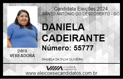 Candidato DANIELA CADEIRANTE 2024 - SANTO ANTÔNIO DO DESCOBERTO - Eleições