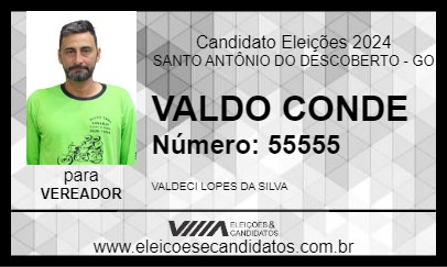 Candidato VALDO CONDE 2024 - SANTO ANTÔNIO DO DESCOBERTO - Eleições