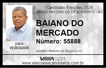 Candidato BAIANO DO MERCADO 2024 - SANTO ANTÔNIO DO DESCOBERTO - Eleições