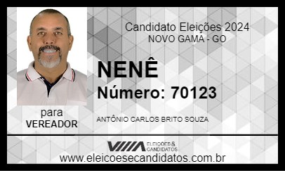 Candidato NENÊ 2024 - NOVO GAMA - Eleições