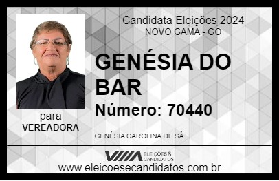 Candidato GENÉSIA DO BAR 2024 - NOVO GAMA - Eleições