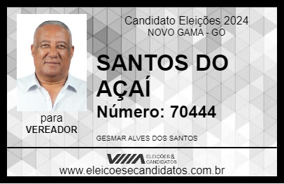 Candidato SANTOS DO AÇAÍ 2024 - NOVO GAMA - Eleições