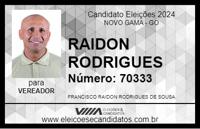 Candidato RAIDON RODRIGUES 2024 - NOVO GAMA - Eleições