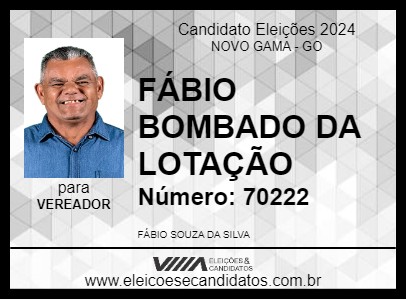 Candidato FÁBIO BOMBADO DA LOTAÇÃO 2024 - NOVO GAMA - Eleições