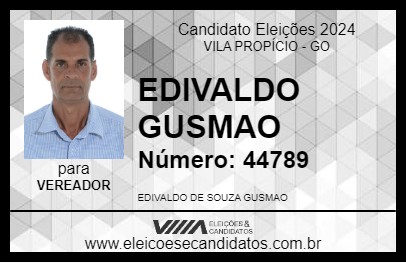 Candidato EDIVALDO GUSMAO 2024 - VILA PROPÍCIO - Eleições