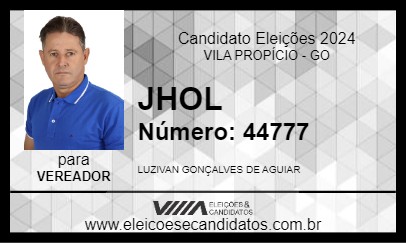 Candidato JHOL 2024 - VILA PROPÍCIO - Eleições