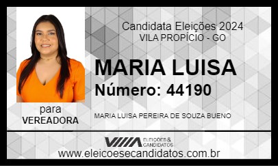 Candidato MARIA LUISA 2024 - VILA PROPÍCIO - Eleições