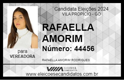 Candidato RAFAELLA AMORIM 2024 - VILA PROPÍCIO - Eleições