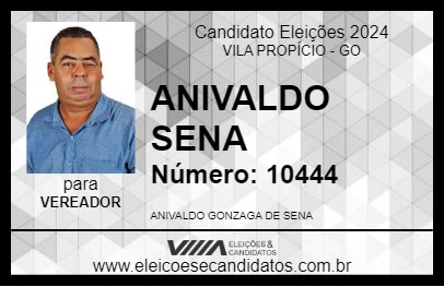 Candidato ANIVALDO SENA 2024 - VILA PROPÍCIO - Eleições