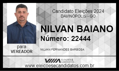 Candidato NILVAN BAIANO 2024 - DAVINÓPOLIS - Eleições