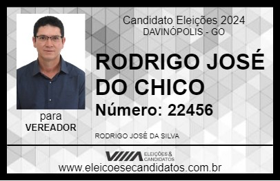 Candidato RODRIGO JOSÉ DO CHICO 2024 - DAVINÓPOLIS - Eleições