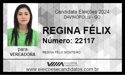 Candidato REGINA FÉLIX 2024 - DAVINÓPOLIS - Eleições