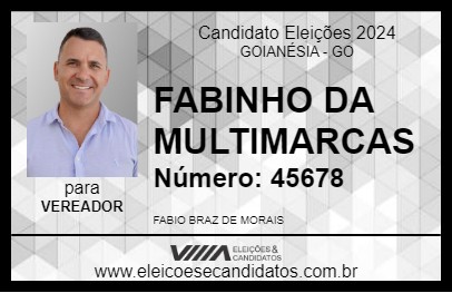 Candidato FABINHO DA MULTIMARCAS 2024 - GOIANÉSIA - Eleições