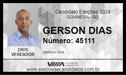 Candidato GERSON DIAS 2024 - GOIANÉSIA - Eleições