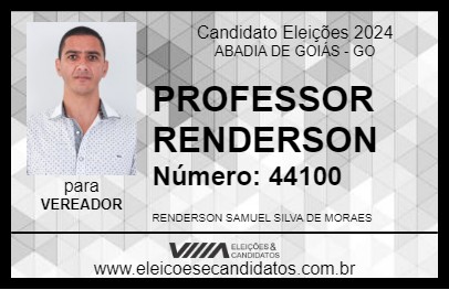 Candidato PROFESSOR RENDERSON 2024 - ABADIA DE GOIÁS - Eleições