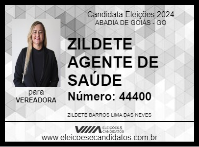 Candidato ZILDETE AGENTE DE SAÚDE 2024 - ABADIA DE GOIÁS - Eleições