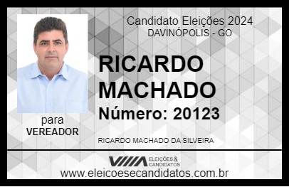 Candidato RICARDO MACHADO 2024 - DAVINÓPOLIS - Eleições