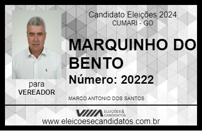 Candidato MARQUINHO DO BENTO 2024 - CUMARI - Eleições