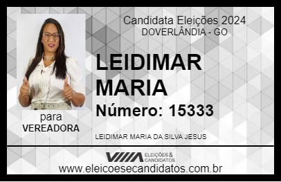 Candidato LEIDIMAR MARIA 2024 - DOVERLÂNDIA - Eleições