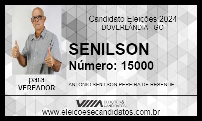 Candidato SENILSON 2024 - DOVERLÂNDIA - Eleições