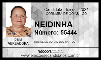 Candidato NEIDINHA 2024 - CORUMBÁ DE GOIÁS - Eleições