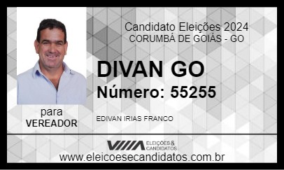 Candidato DIVAN GO 2024 - CORUMBÁ DE GOIÁS - Eleições