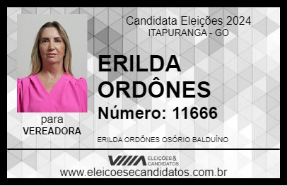 Candidato ERILDA ORDÔNES 2024 - ITAPURANGA - Eleições