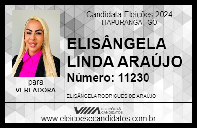 Candidato ELISÂNGELA LINDA ARAÚJO 2024 - ITAPURANGA - Eleições