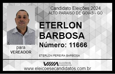 Candidato ETERLON BARBOSA 2024 - ALTO PARAÍSO DE GOIÁS - Eleições