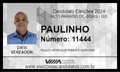 Candidato PAULINHO 2024 - ALTO PARAÍSO DE GOIÁS - Eleições