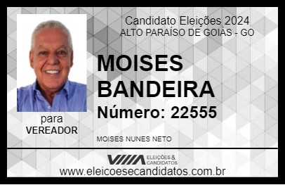 Candidato MOISES BANDEIRA 2024 - ALTO PARAÍSO DE GOIÁS - Eleições