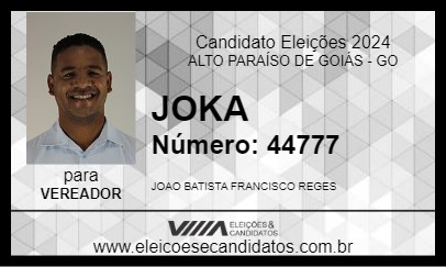 Candidato JOKA 2024 - ALTO PARAÍSO DE GOIÁS - Eleições