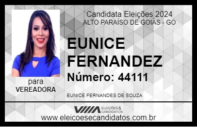 Candidato EUNICE FERNANDEZ 2024 - ALTO PARAÍSO DE GOIÁS - Eleições