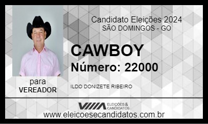 Candidato CAWBOY 2024 - SÃO DOMINGOS - Eleições