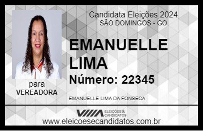 Candidato EMANUELLE LIMA 2024 - SÃO DOMINGOS - Eleições