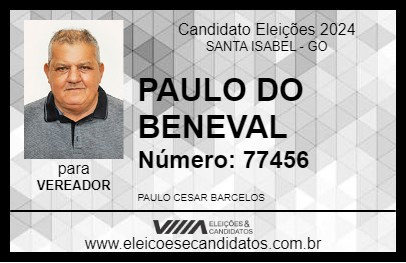 Candidato PAULO DO BENEVAL 2024 - SANTA ISABEL - Eleições