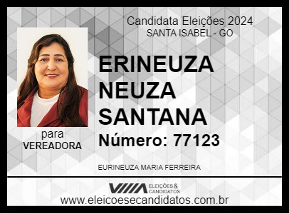 Candidato ERINEUZA NEUZA SANTANA 2024 - SANTA ISABEL - Eleições