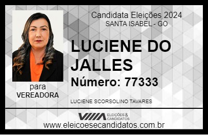 Candidato LUCIENE DO JALLES 2024 - SANTA ISABEL - Eleições