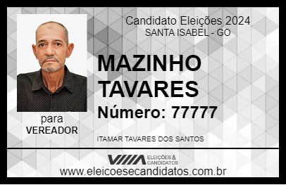 Candidato MAZINHO TAVARES 2024 - SANTA ISABEL - Eleições