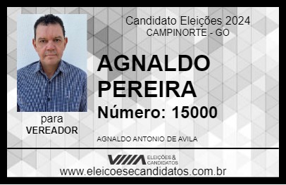 Candidato AGNALDO PEREIRA 2024 - CAMPINORTE - Eleições