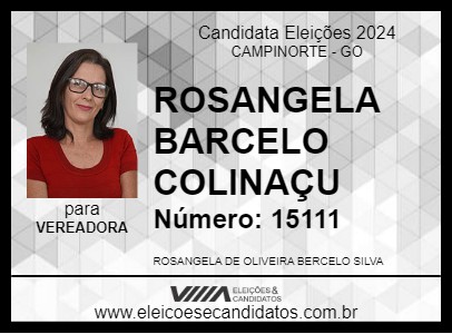 Candidato ROSANGELA BARCELO COLINAÇU 2024 - CAMPINORTE - Eleições