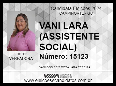 Candidato VANI LARA (ASSISTENTE SOCIAL) 2024 - CAMPINORTE - Eleições