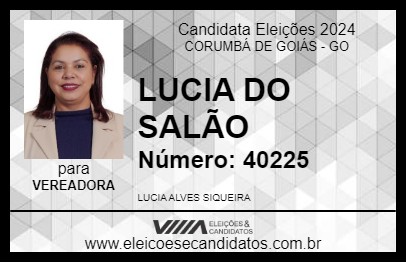 Candidato LUCIA DO SALÃO 2024 - CORUMBÁ DE GOIÁS - Eleições